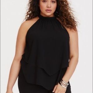 NWT Torrid Black Layered Chiffon Tank size 4